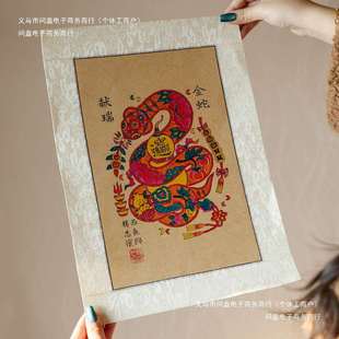 年画2025新年手工门神木版年画家居装饰杨家埠新中式摆件贴画