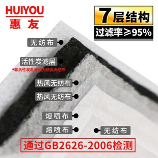 修一次性活性炭呼吸阀雾霾KN95 惠友防尘口罩工业粉尘打磨透气装
