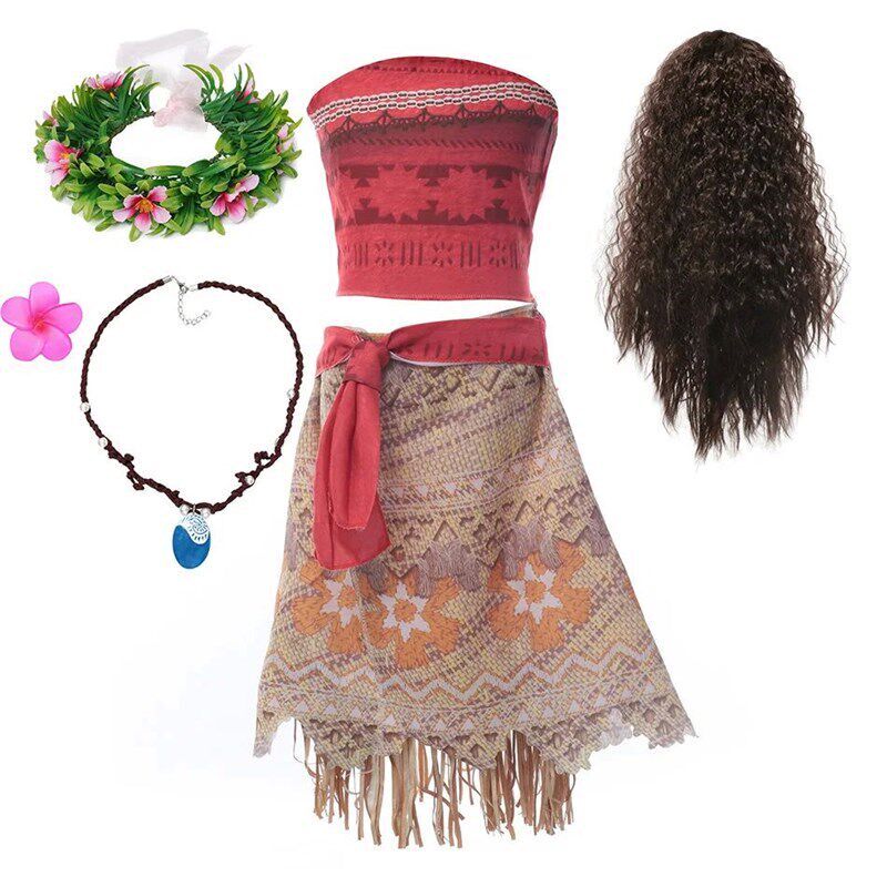 Moana Cosplay Costume Vaiana AdventurKe Summer Girls Beach - 实物图