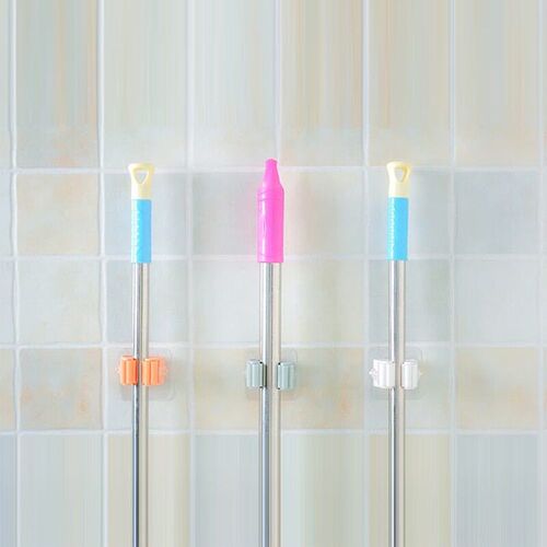 1pcs Kitchen Home Bathroom Transparent Mop Folder Wall Hangi