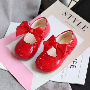 Girls Shoes Leather Autumn Princ Patent Baby Bow Spring Cute