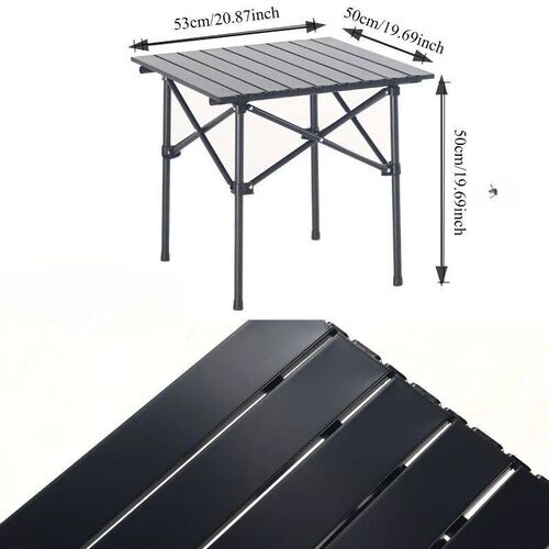 Portable stainless steel folding table, camping barbecue tab