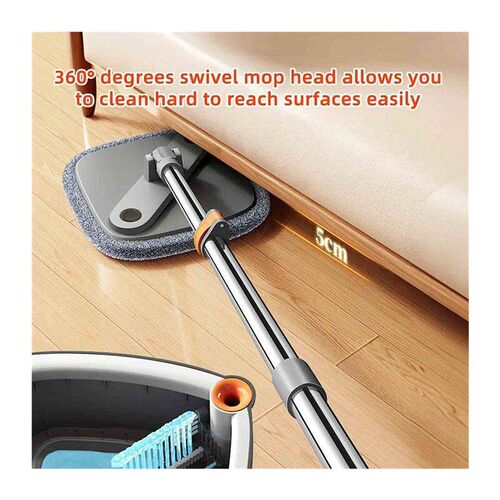 KZKR Spin Square Mop and Bucket Set M16 with 6 microfibra Re