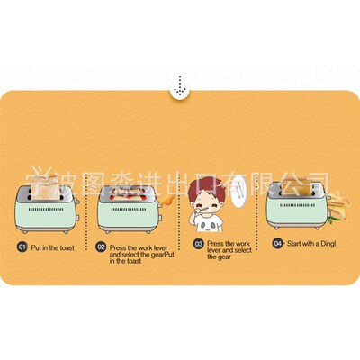 2 slices automatic fast heating bread toaster home breakfast