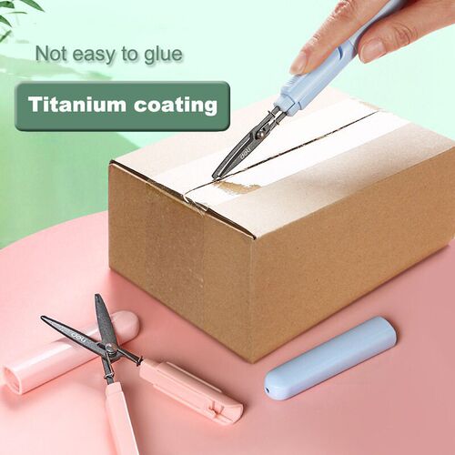 Deli Foldable Scissors Portable Anti Stick for kids Aldult