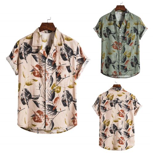 Large mens printed summer style short sleeved