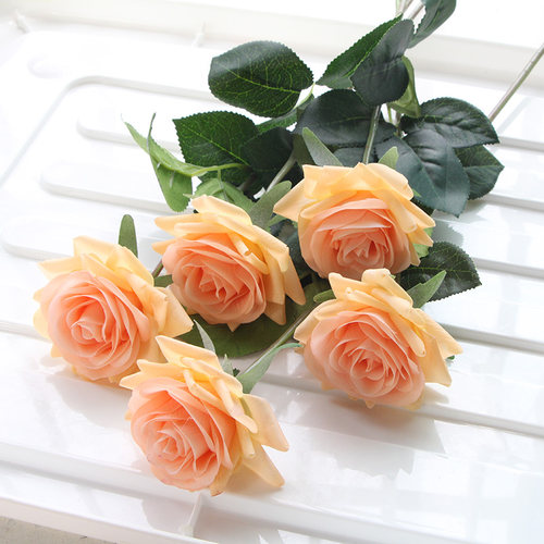 7 Pcs Real Touch Rose Branch Stem Latex Rose Hand Feel Felt