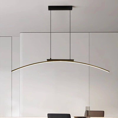 Contemporary Dining Room Pendant Light Sleek LED Arc Hanging