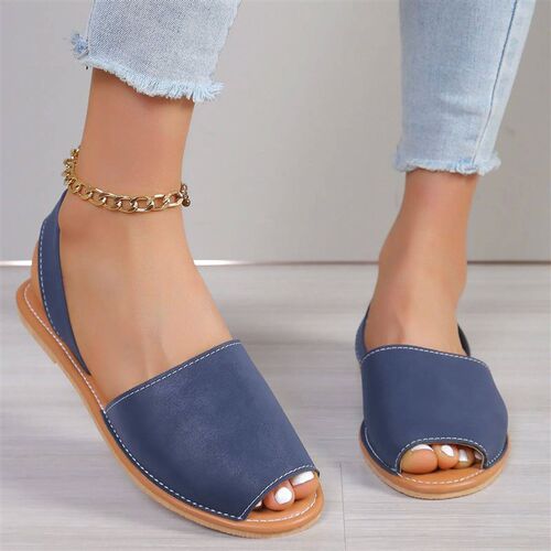 Ladies Casual Solid Colour Outer Wear Flat Bottom Fish