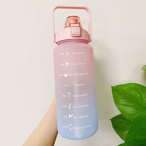 2L Large Capacity Water Bottle With Bounce ver Time Scale Re