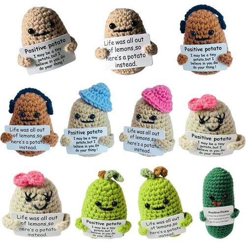 Postve Energy Potato Hug Pocket Handmade Plush Wool Kntt