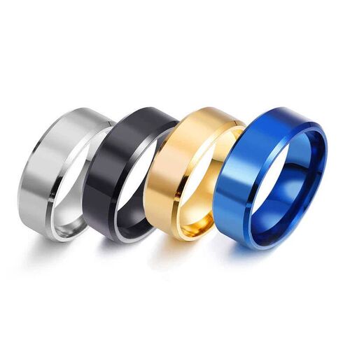 4 Colors Classic 8mm Mens Ring Surface Brushed Stainless Ste