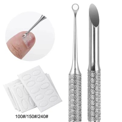 Nail Double-ended Use Circle Beveled Head Cuticle Pusher Rem