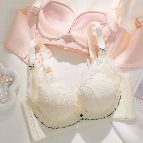 Thin Cup Breathable No Underwire Bra Gathered Anti-Sagging W