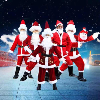 Christmas Old Man Dress Up圣诞节老人衣服装扮表演演出服装