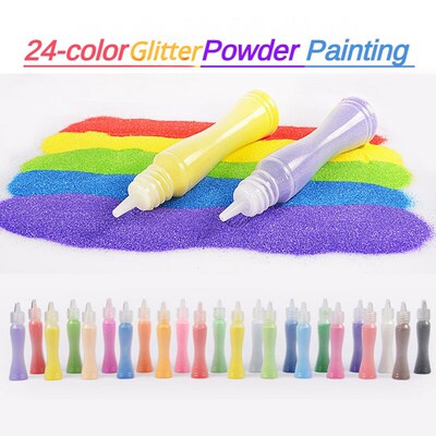Color Powder Painting Set DIY Coloring Books for Kids