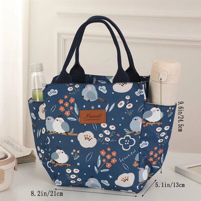 Office worker go out with rice lunch box bag thermal bento b