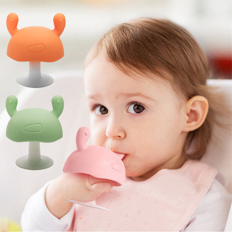 Silicone Baby Teether Teething Toys Mushroom Teether Infant - 实物图