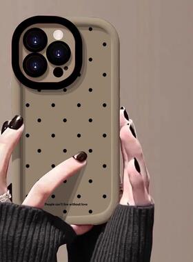 满屏波点适用苹果感17romax手机壳彩绘Phone15p286roi肤泡p芙13/16