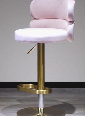 轻奢不锈钢吧酒台前网红升降旋转靠背椅子家BC352用岛台台凳子椅