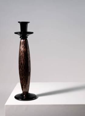 手摆工琉璃中烛台古板间餐柜玄样关台面装饰高级感黑色CEX古典烛