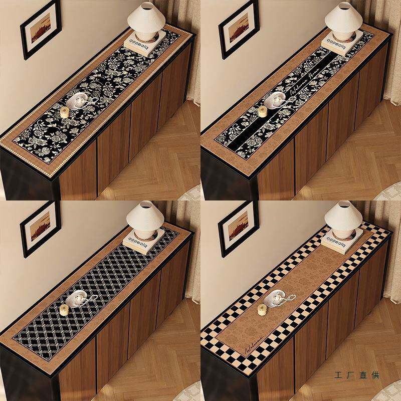 古风复古电视柜餐边柜关桌垫中台面保护垫鞋柜皮革防脏F9859HSJ布