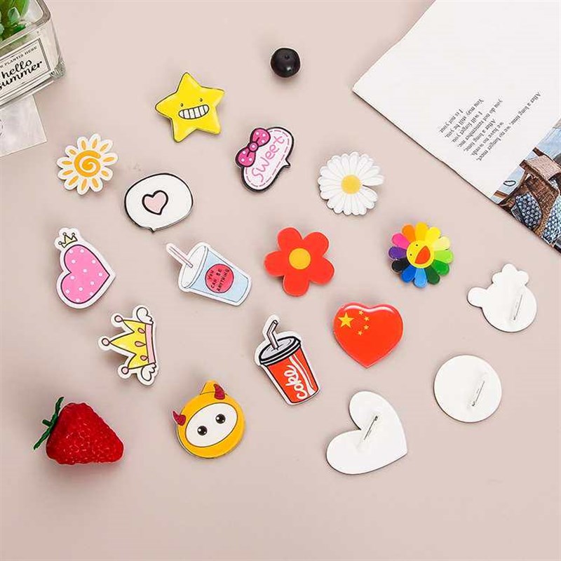 Cartoon Rainbow Brooch Acrylic Badge Cute Bag Clothes Pin Pe