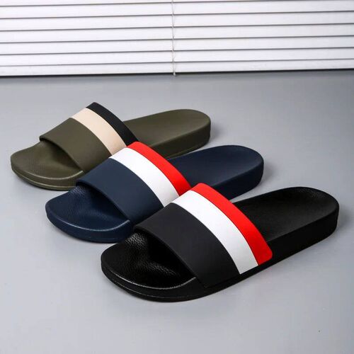 Summer Men Slippers Striped Design Slides Garden Men
