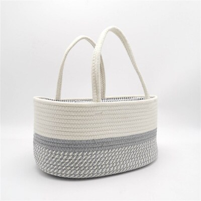 Portable cotton rope woven large capacity Mommy diaper bag