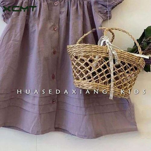 Childrens Wear Girls Western Style Embroidered Collar Summ