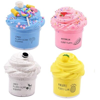 4 Pack Scented Upgrade Butter Scented Slime Kit Foaming Glue