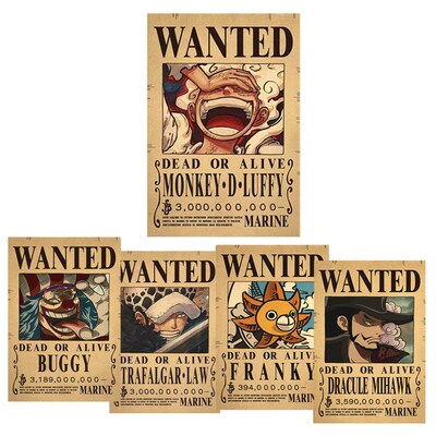 One Piece Luffy 3 Billion Bounty Wanted Posters Four Emperor
