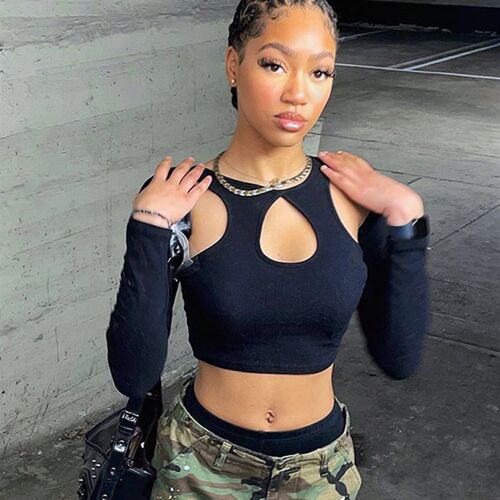 2023 Summer Long Sleeve Cropped Corset Women Top Sexy