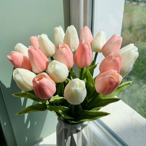 10PCS Artificial Flowers Garden Tulips Real Touch Flowers Tu