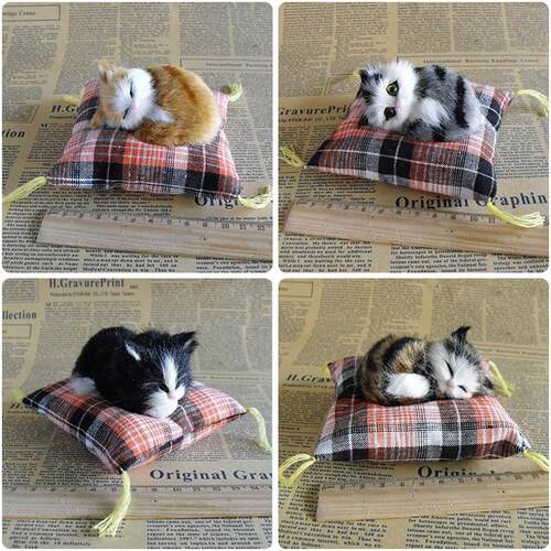 Simulation Mini Cat Cute Cloth Pad Plush Cats Children Birth