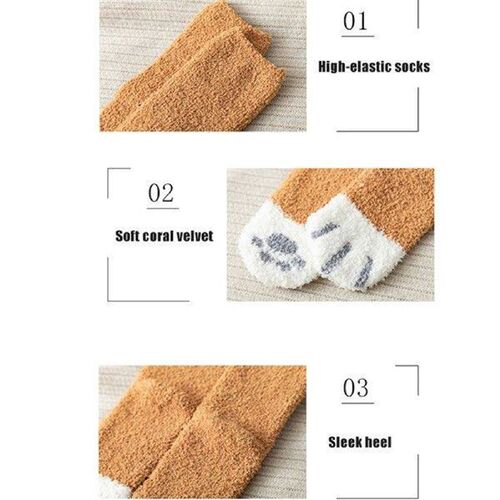 Cute Cat Claws Fleece Socks Female Cat Claw Socks with