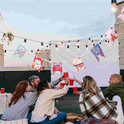 Bunting Flower Garland Japanese Restaurant Decor Banner