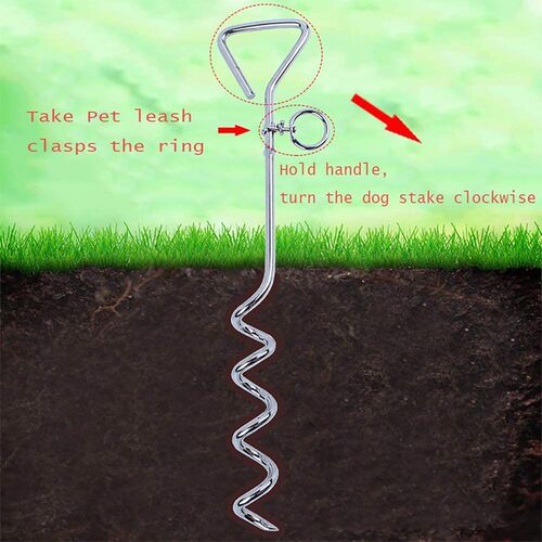 3M 5M 11M Dog Stake Tie Out Cable and Reflective Stake 16 Ft