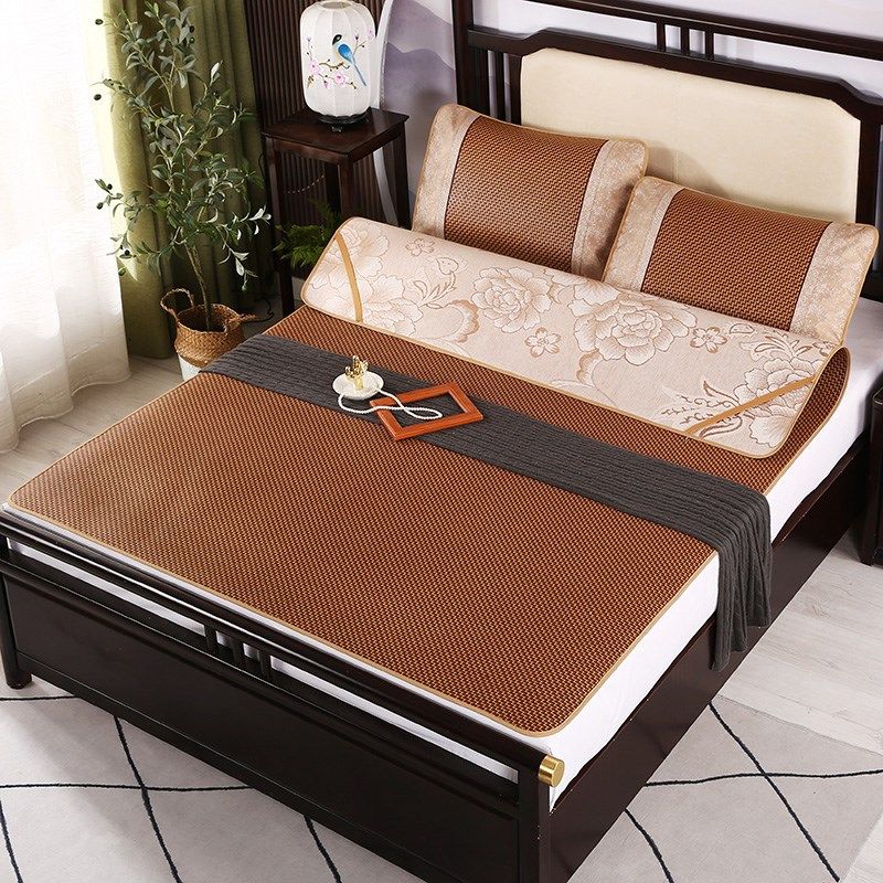 面凉席藤席202新款家用可折叠冰丝席夏季席子冬夏两用草席竹席,床上用品,竹席,淘宝优惠券,粉丝福利购,淘宝优惠卷