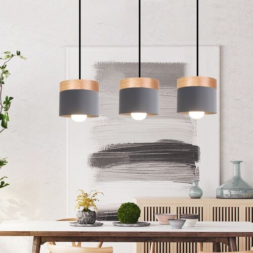 Nordic Modern LED Oak Pendant Light Dining Living Room Resta