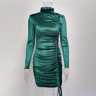 Beautiful Bodycon Dress Ruched Wide Application Lightweight