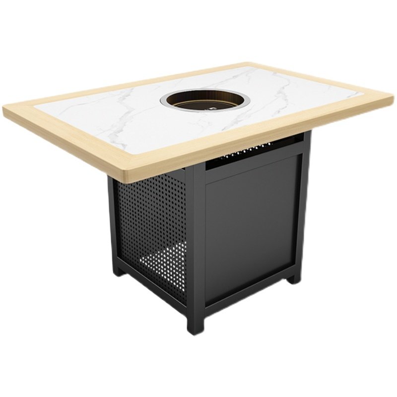 实木大理石火锅桌子电磁炉一体商用无烟烤肉桌子烤涮串串火锅桌椅,商业/办公家具,烤肉桌,淘宝优惠券,粉丝福利购,淘宝优惠卷