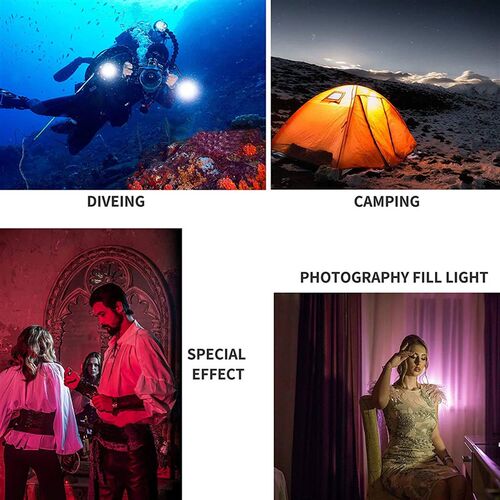 147ft Waterproof Accessories Mount 72 Led Video Dive Lightin