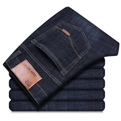 Sretch Jeans Mens Straight Loose Casual Plus Size Young And