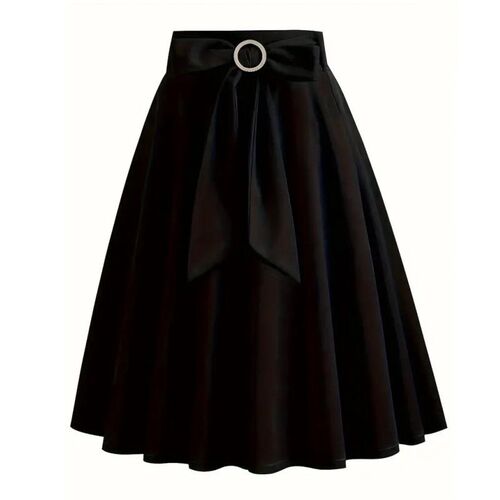 Womens Skirt Lace-up Bow A- Line Skirt Retro Baidu Elegant