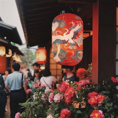 Japanese Style Traditional Cloth Lantern Crane Izakaya