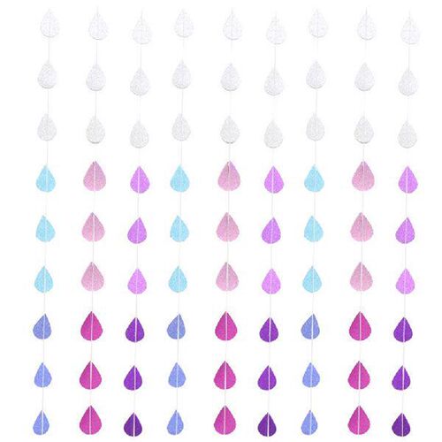 9 Strings Water Drop Paper Pull Flower Party Garland