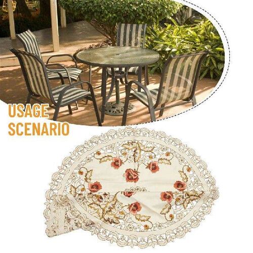 Dining Tablecloth Reusable Cover Decoration Embroidered