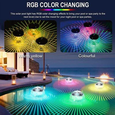 1PCS Solar Floating Lamps LED Waterproof Glow Globe Pool Lig
