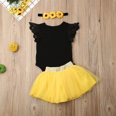 3Pcs Baby Girl Clothes Newborn Lace Ruffle Sleeveless Romper